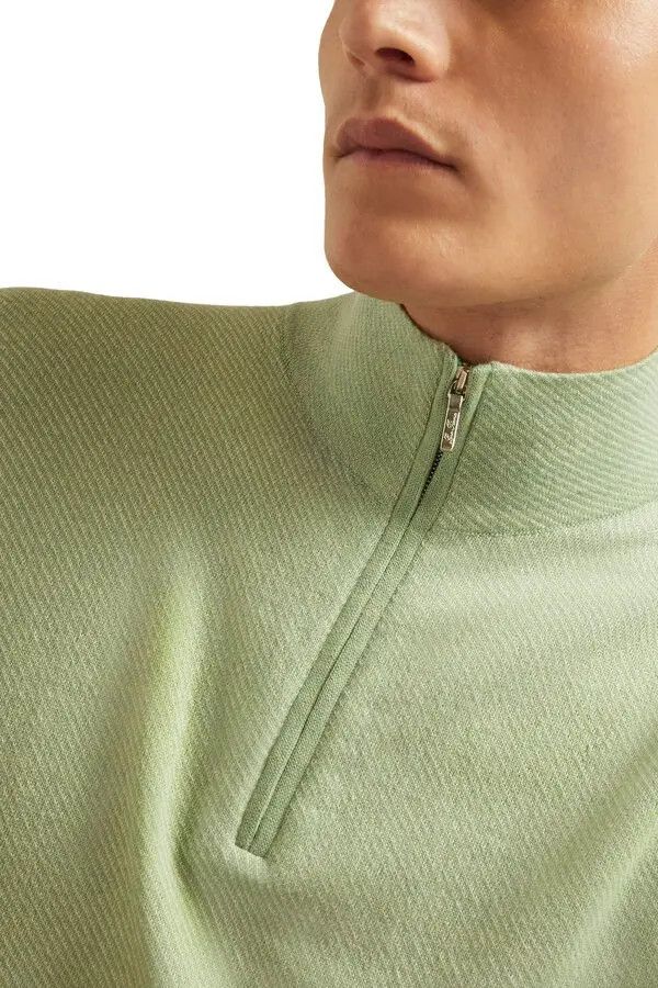 Loro Piana o1srvl11e0424 Mezzocollo Sweatshirt in Iranian Green Size US M / EU 48-50 / 2 - 3 Thumbnail