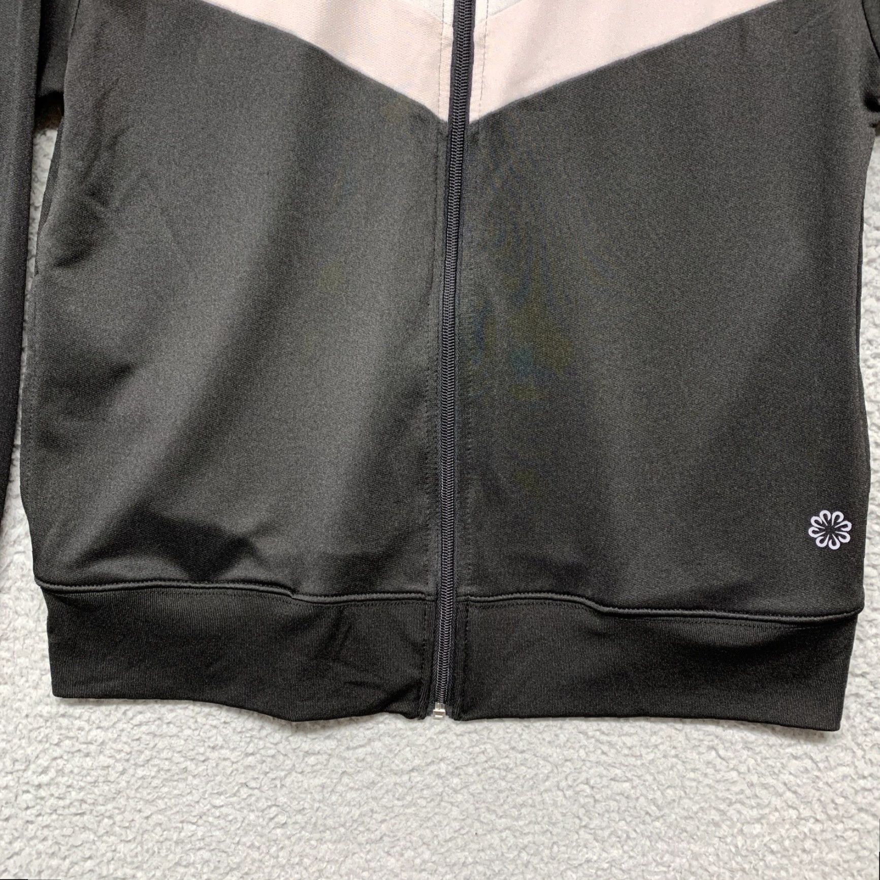 Pro Player PRO PLAYER Women's Size S Black Jacket w/White & Pink Stripe 2-Pockets Full Zip Shirt Size S / US 4 / IT 40 - 3 Thumbnail