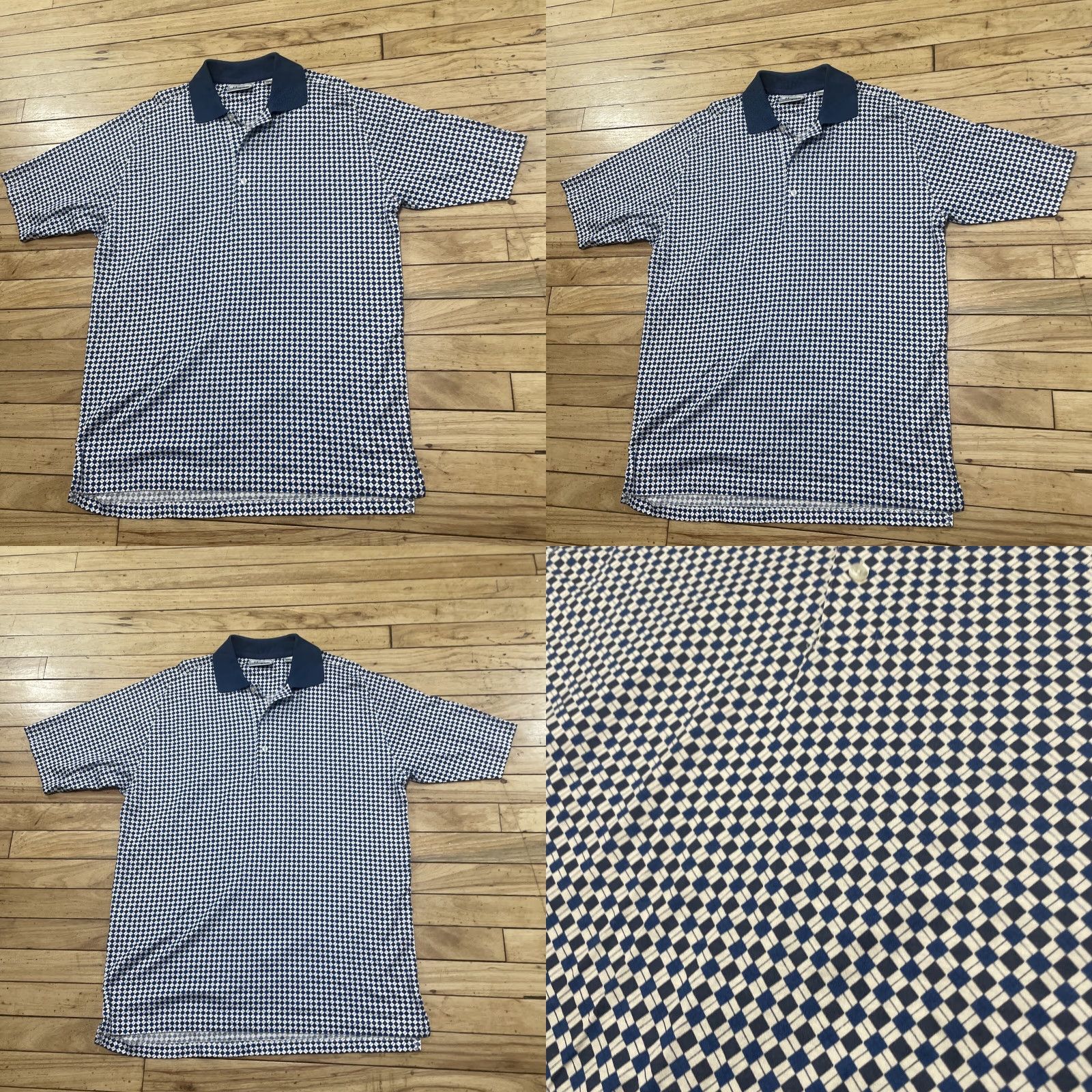Hogan VINTAGE Hogan Polo Shirt Men M Blue Diamond Check Plaid Retro Preppy Golf Casual Shirt Size US M / EU 48-50 / 2 - 11 Thumbnail