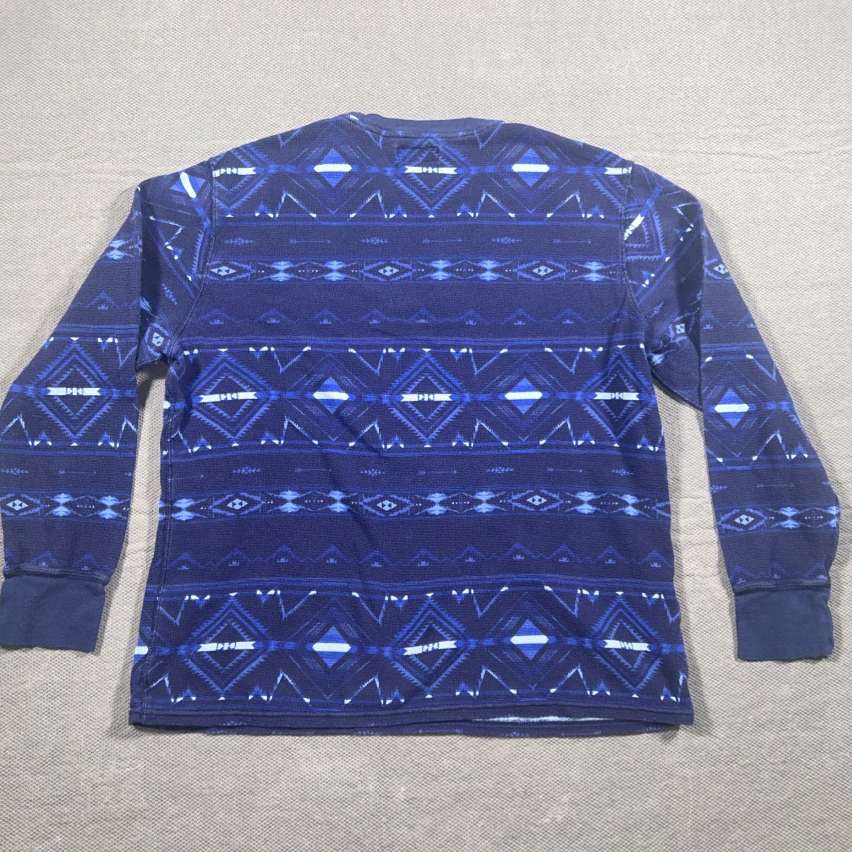 Ralph Lauren Polo Ralph Lauren Blue Aztec Thermal XL Blue Long Sleeve Pullover Size US XL / EU 56 / 4 - 8 Thumbnail