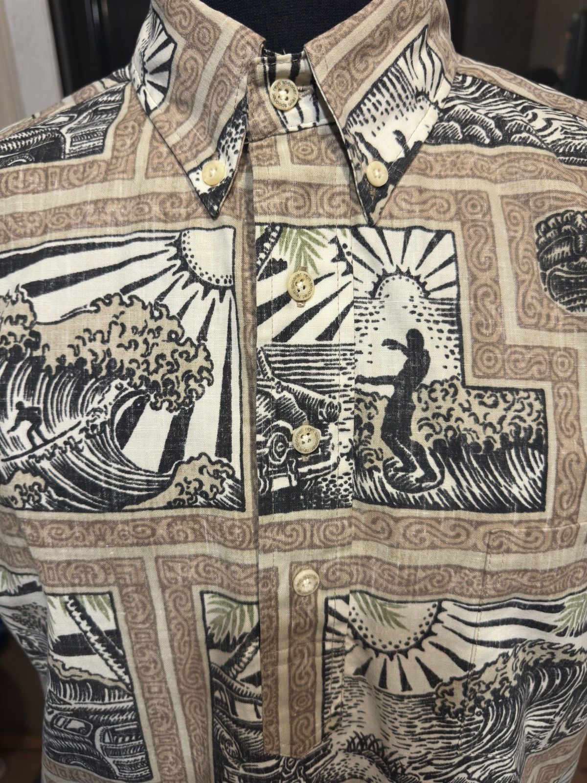 Reyn Spooner PreOwned Reyn Spooner Eddy Y Hawaiian Print Brown Men's M Size US M / EU 48-50 / 2 - 3 Thumbnail