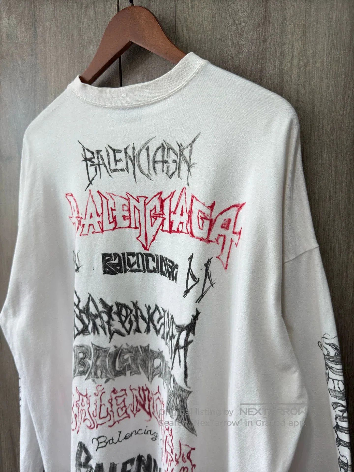 Balenciaga Balenciaga Graffiti Long Sleeve T-shirt. Size US XXS / EU 40 - 3 Thumbnail