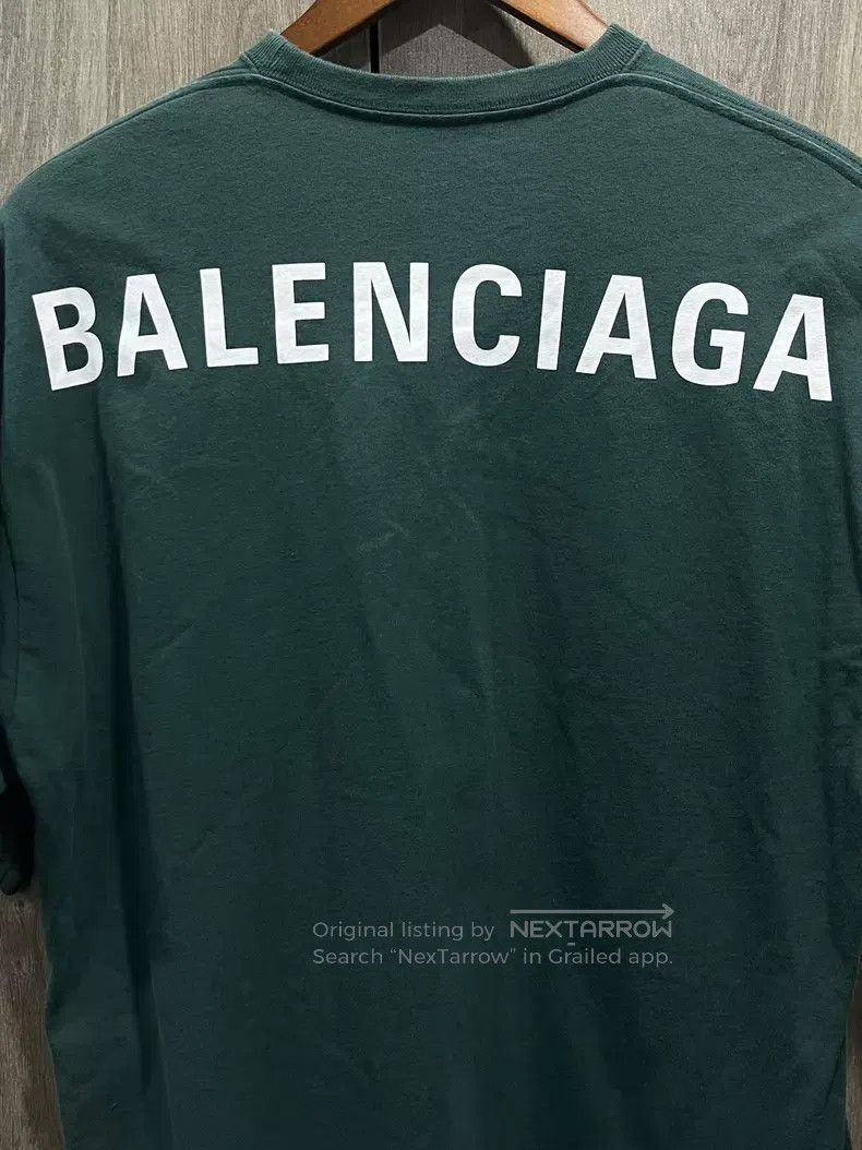 Balenciaga Balenciaga Forest Green Back Letter Short Sleeve Size US S / EU 44-46 / 1 - 7 Thumbnail
