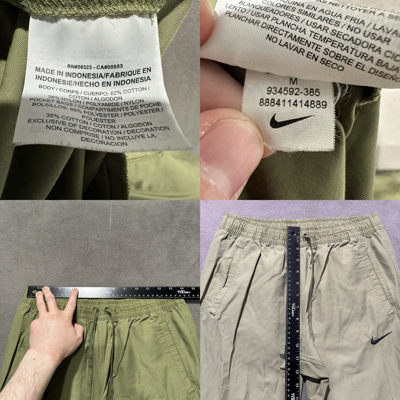 Nike Nike Pants Mens Medium Olive Green Woven Players Jogger Slim Fit 934592-385 Size US 33 - 8 Thumbnail