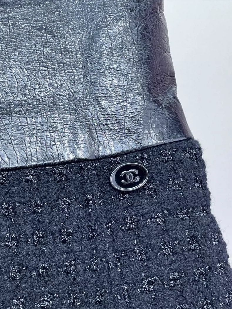 Chanel Chanel Calfskin tweed stitching dress 2504-Nextarrow Size S / US 4 / IT 40 - 3 Thumbnail