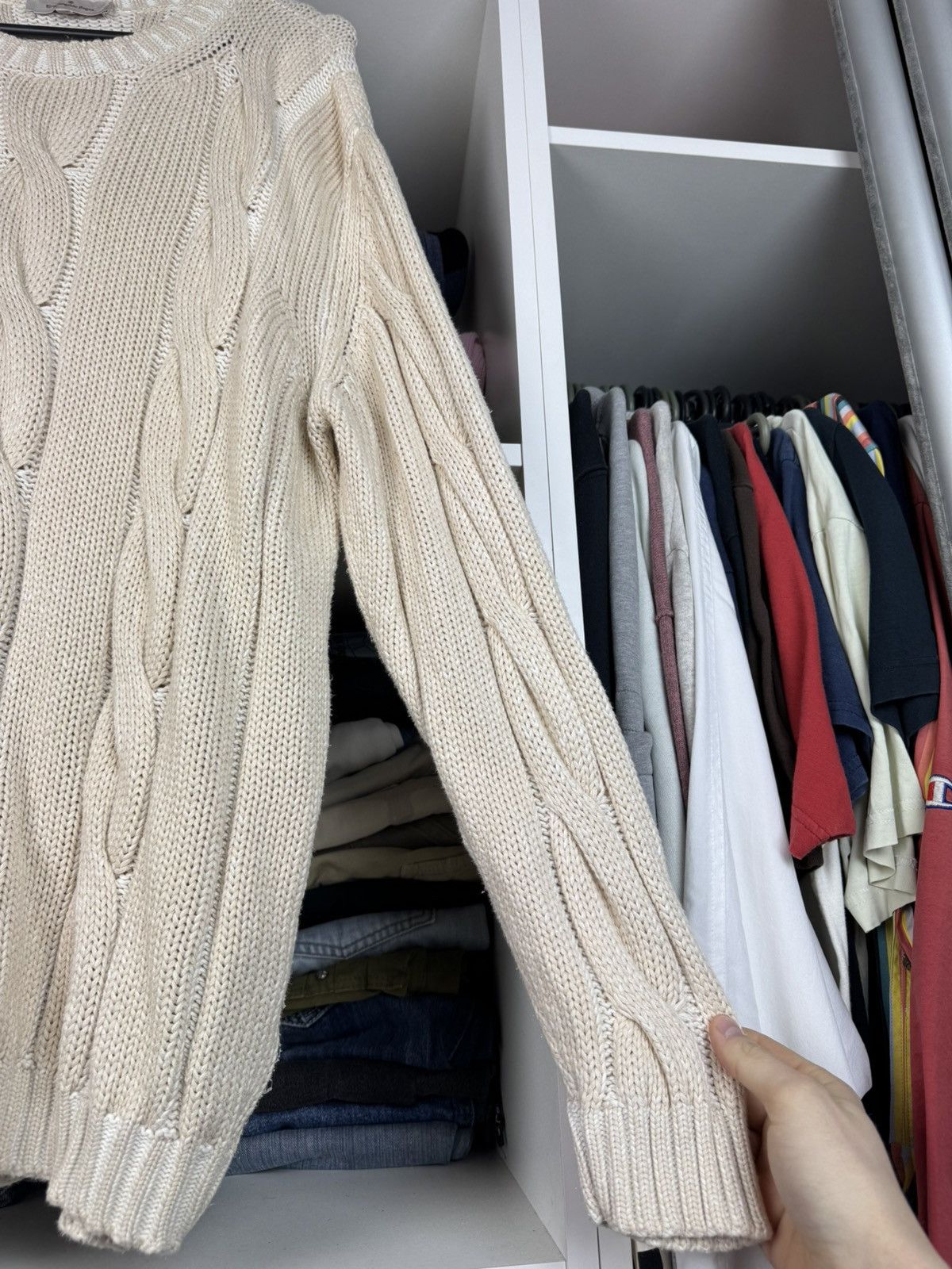 Ermenegildo Zegna Ermenegildo Zegna Men’s Cotton Cable Knit Sweater Size US XL / EU 56 / 4 - 12 Thumbnail