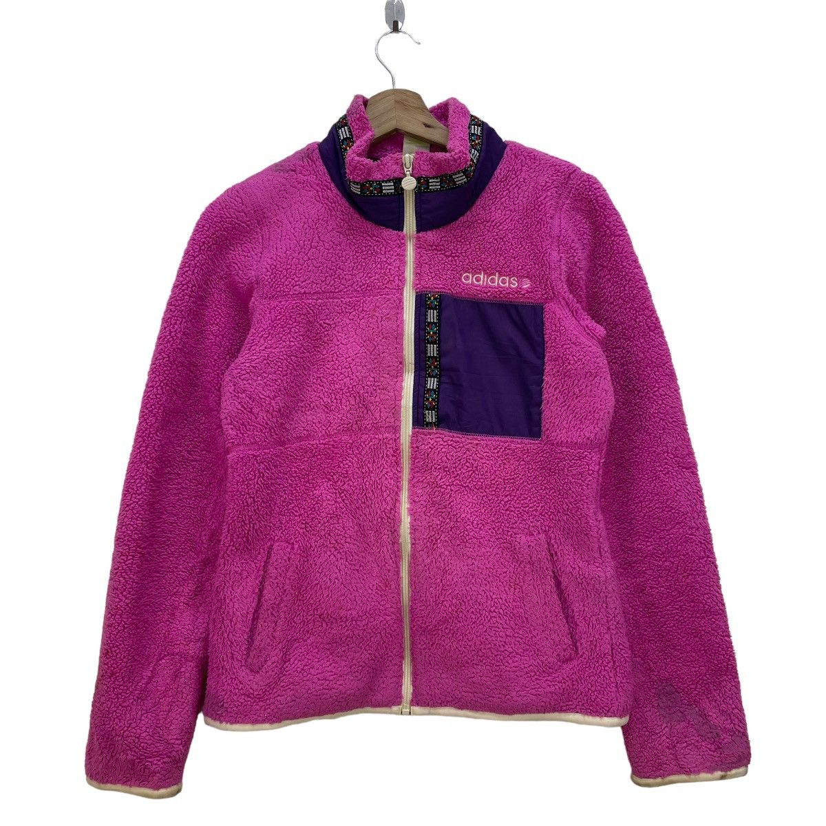 Image of Adidas Fleece Jacket in Pink, Women's (Size Small)