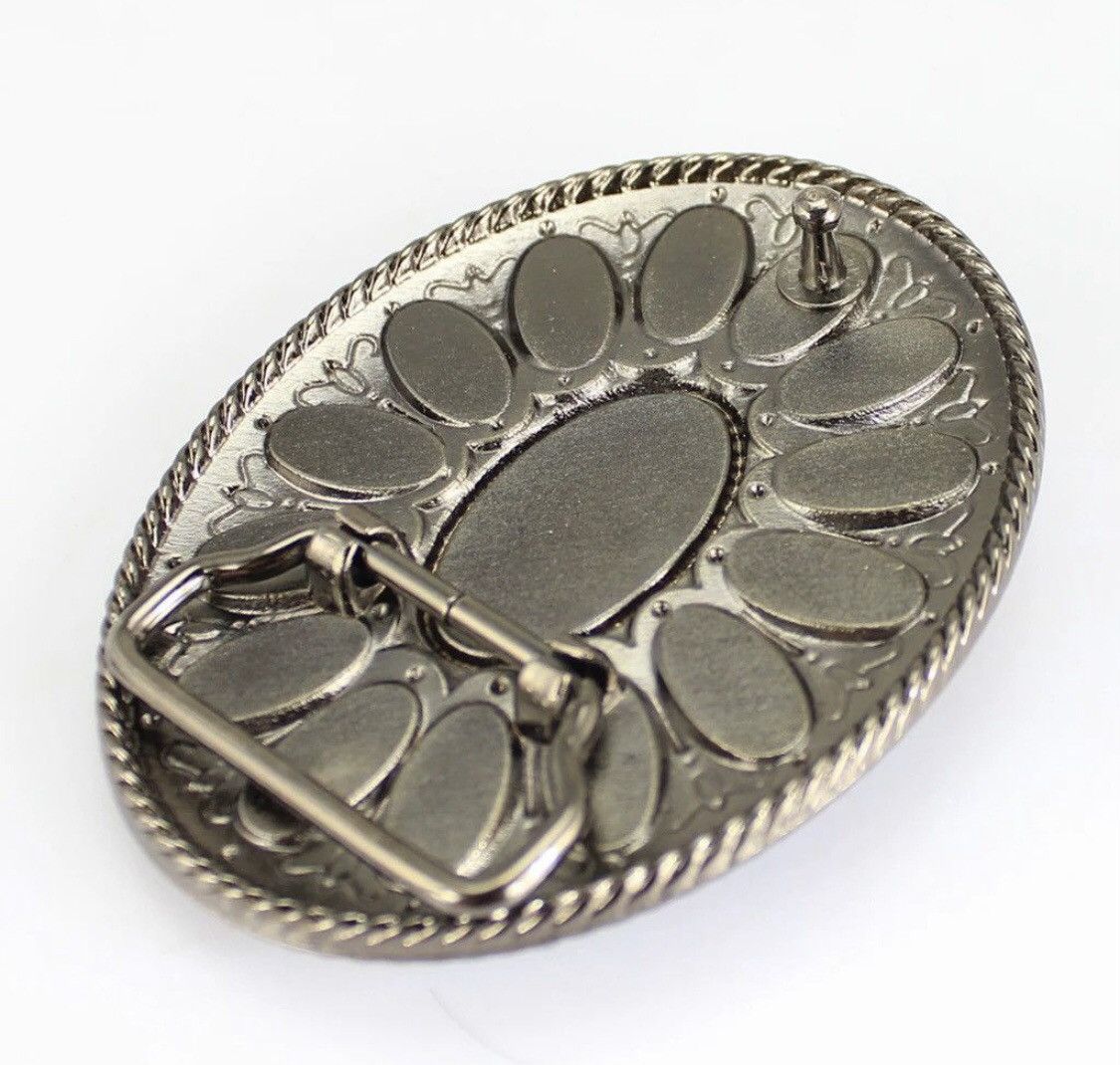Cowboy Equipment Oval Turquoise Boho Belt Buckle Size ONE SIZE - 3 Thumbnail