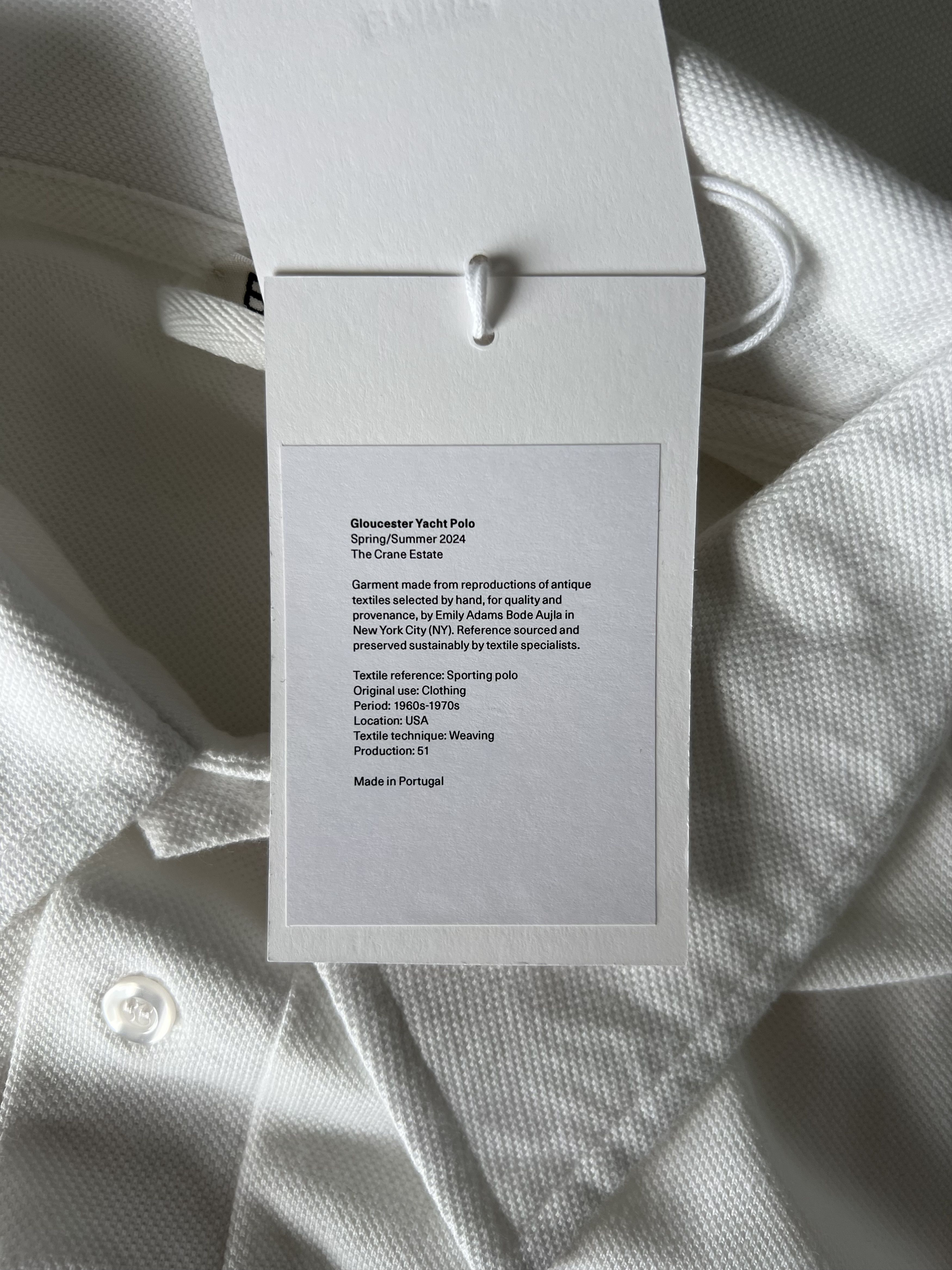 Bode Bode Gloucester Yacht Polo in White Size US XL / EU 56 / 4 - 7 Thumbnail