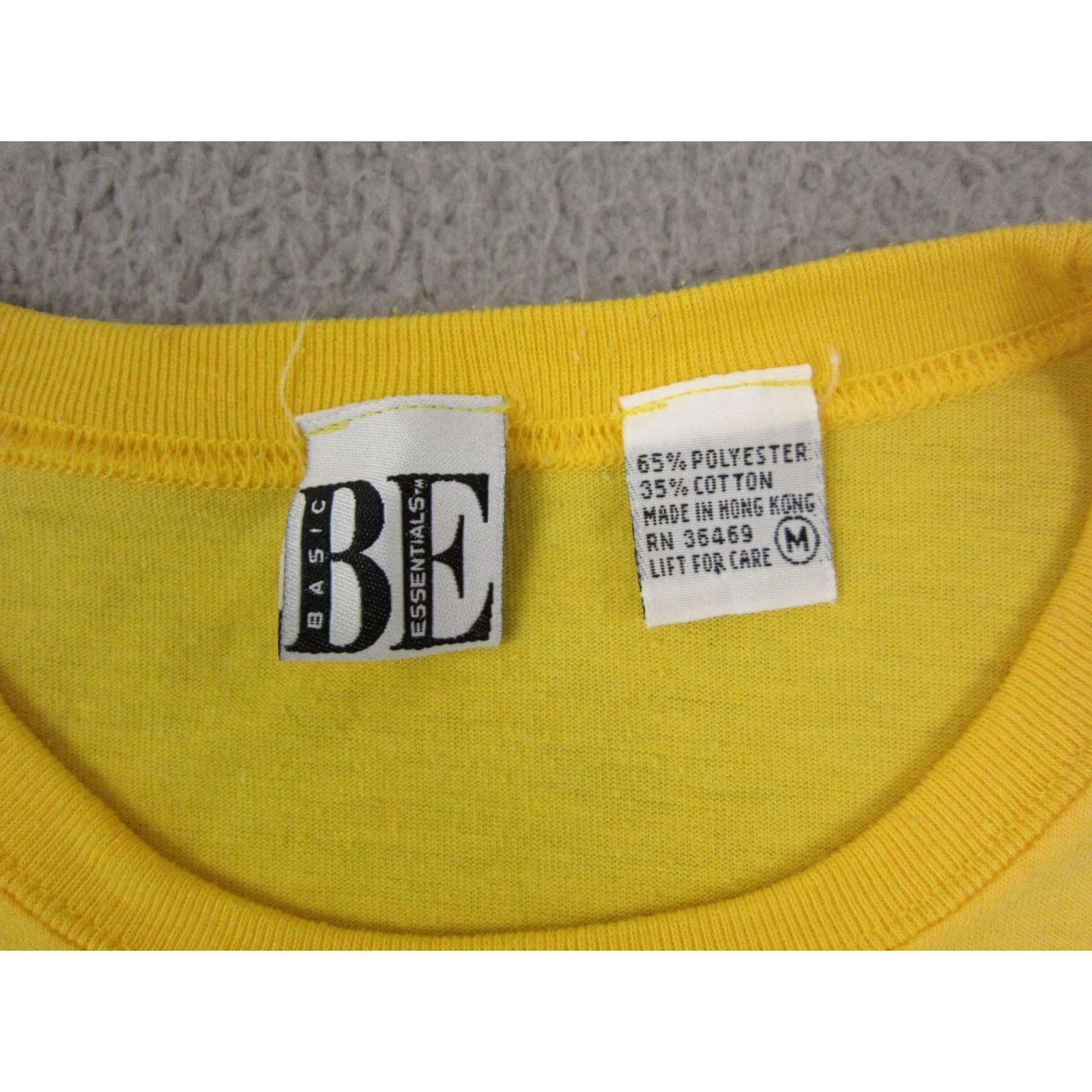 Essentials VINTAGE Basic Essentials Shirt Womens Medium Yellow 90s Single Stitch Tee Size M / US 6-8 / IT 42-44 - 6 Thumbnail