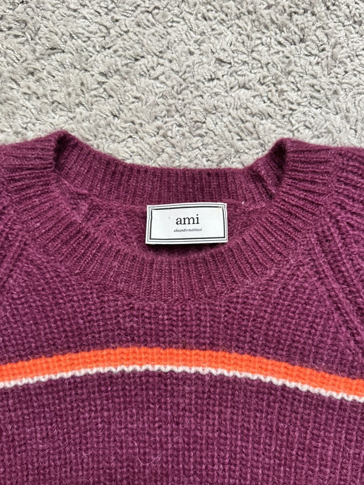 AMI AMI knit sweater size M , Purple and orange stripe Size US M / EU 48-50 / 2 - 2 Thumbnail