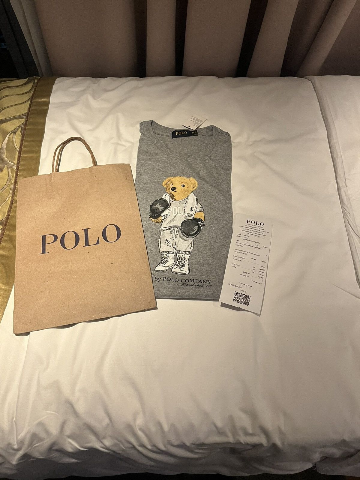 Polo Ralph Lauren Polo Ralph Lauren Bear Graphic T-Shirt Grey (Unisex) Size US M / EU 48-50 / 2 - 9 Thumbnail