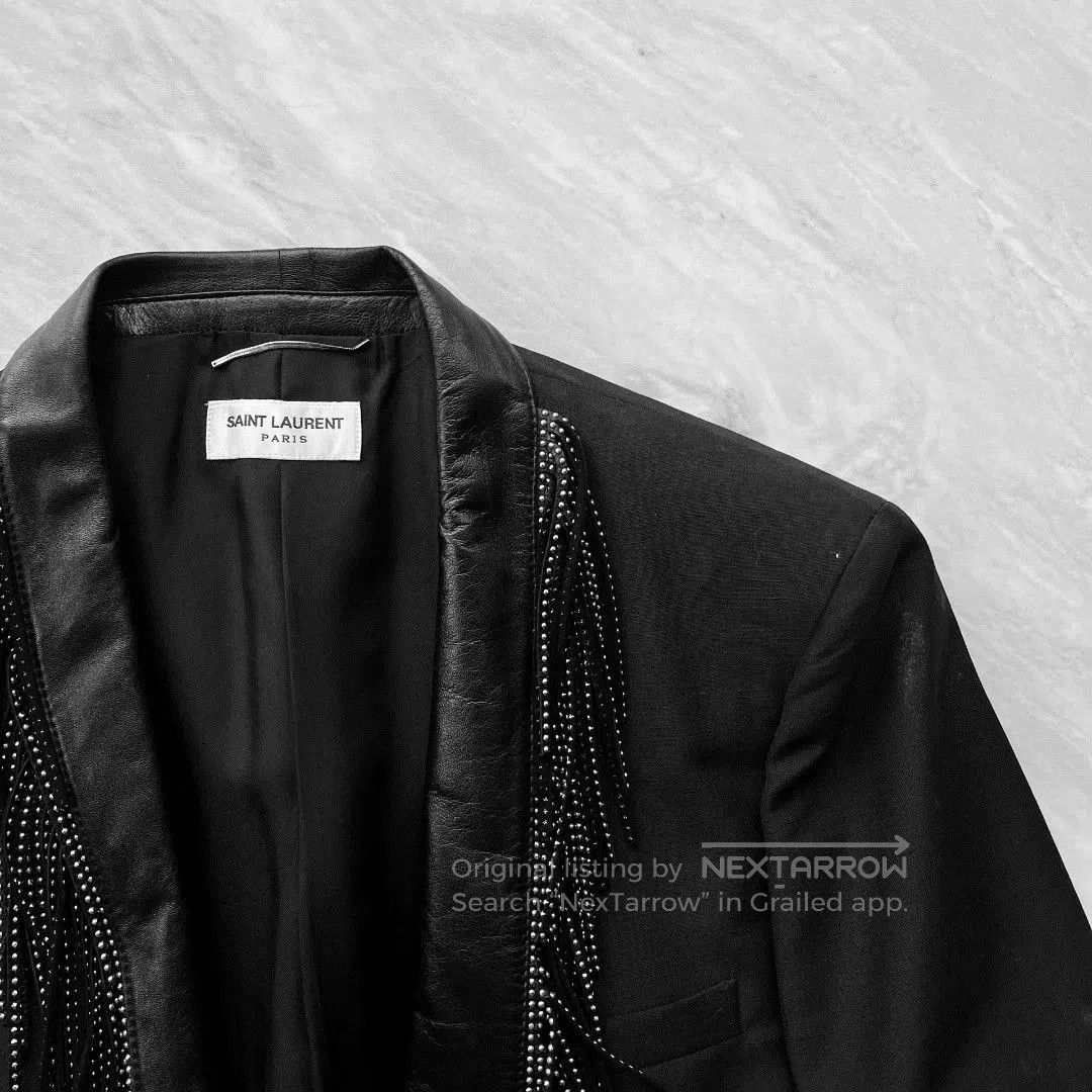 Saint Laurent Paris Saint Laurent Fringe Leather Collar Blazer. Size US M / EU 48-50 / 2 - 7 Thumbnail
