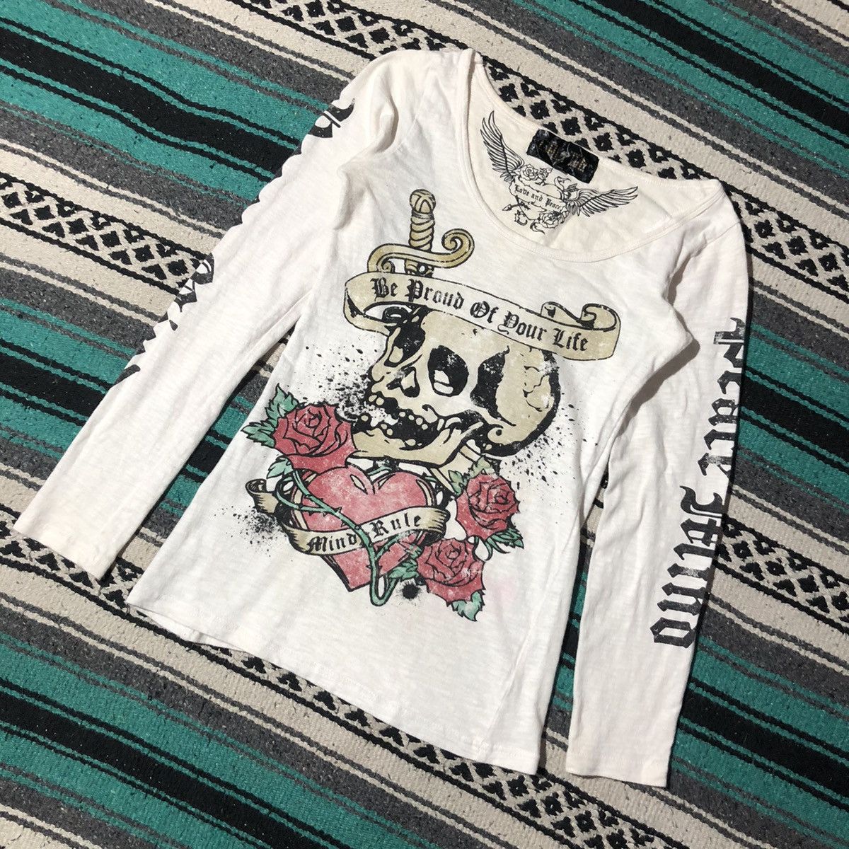 If Six Was Nine Galyge Skull Distressed Longsleeve Size M / US 6-8 / IT 42-44 - 2 Thumbnail