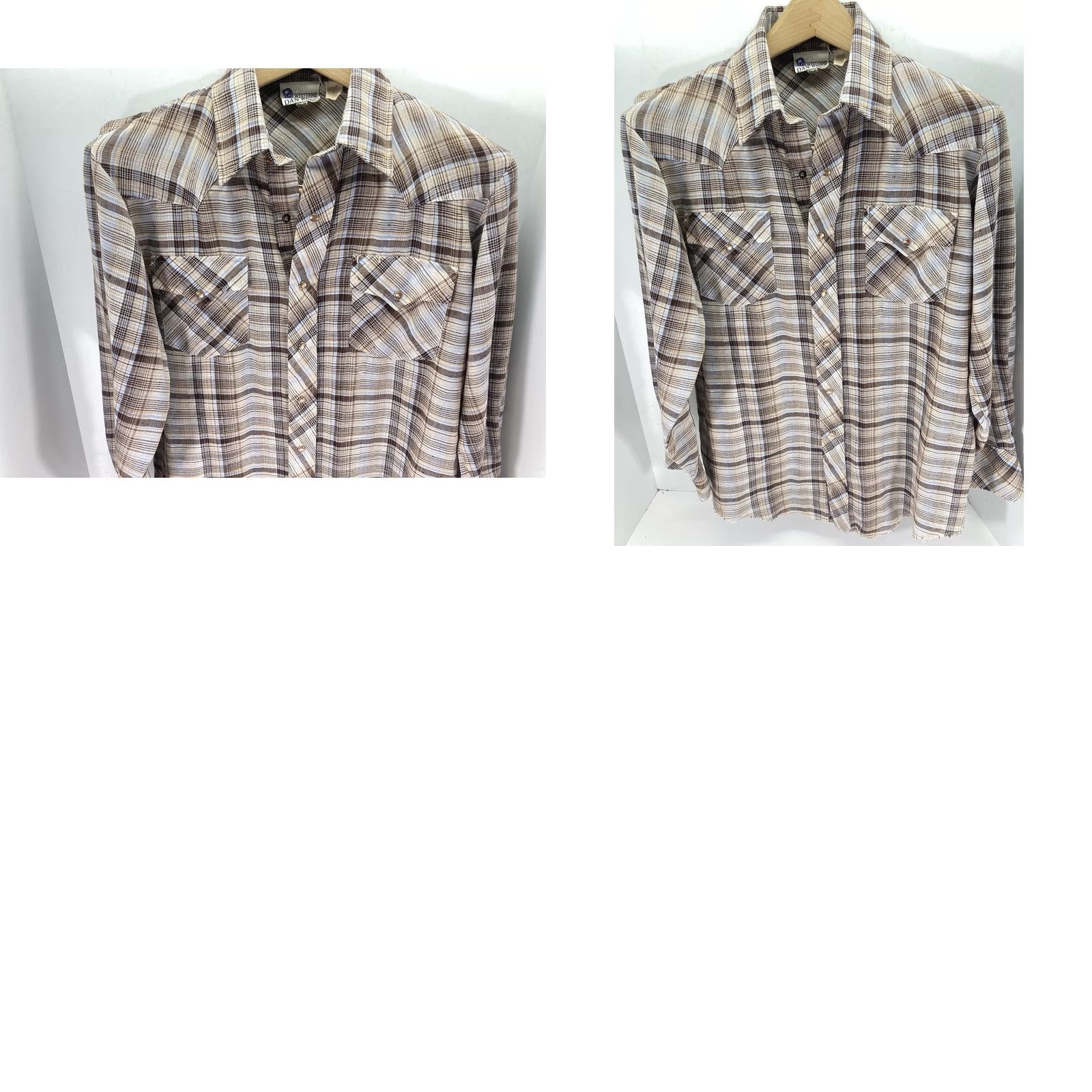 Vintage VINTAGE Dan Rivers Pearl Snap Shirt Men Medium 15.5/32 Brown Plaid Long Sleeve Shirt Mens VTG Size US M / EU 48-50 / 2 - 9 Thumbnail