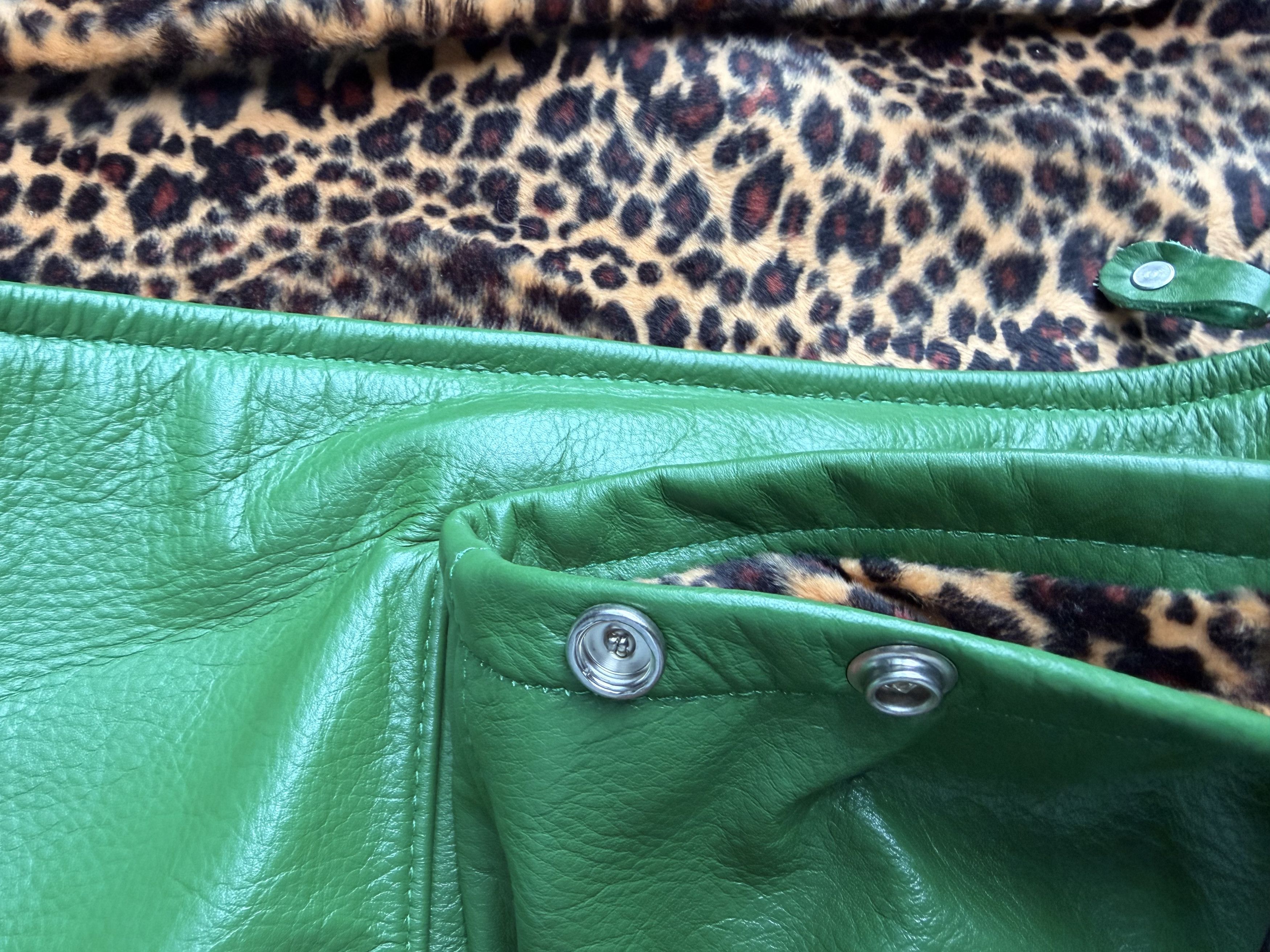 Schott × Supreme Supreme x Schott Leather Racing Jacket 'Green' (FW24) Size US M / EU 48-50 / 2 - 7 Thumbnail