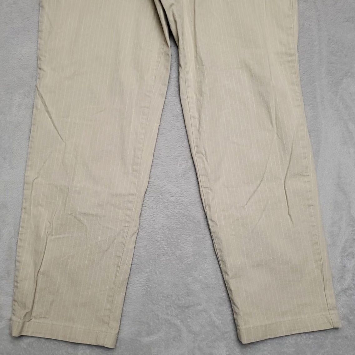 Lee VINTAGE Lee Pants Womens 14 M Beige Pin Striped Y2K 90s USA Fabric High Rise Pants Women 14 Beige Pin Striped High Rise Lee Size 36" / US 14 / IT 50 - 2 Thumbnail