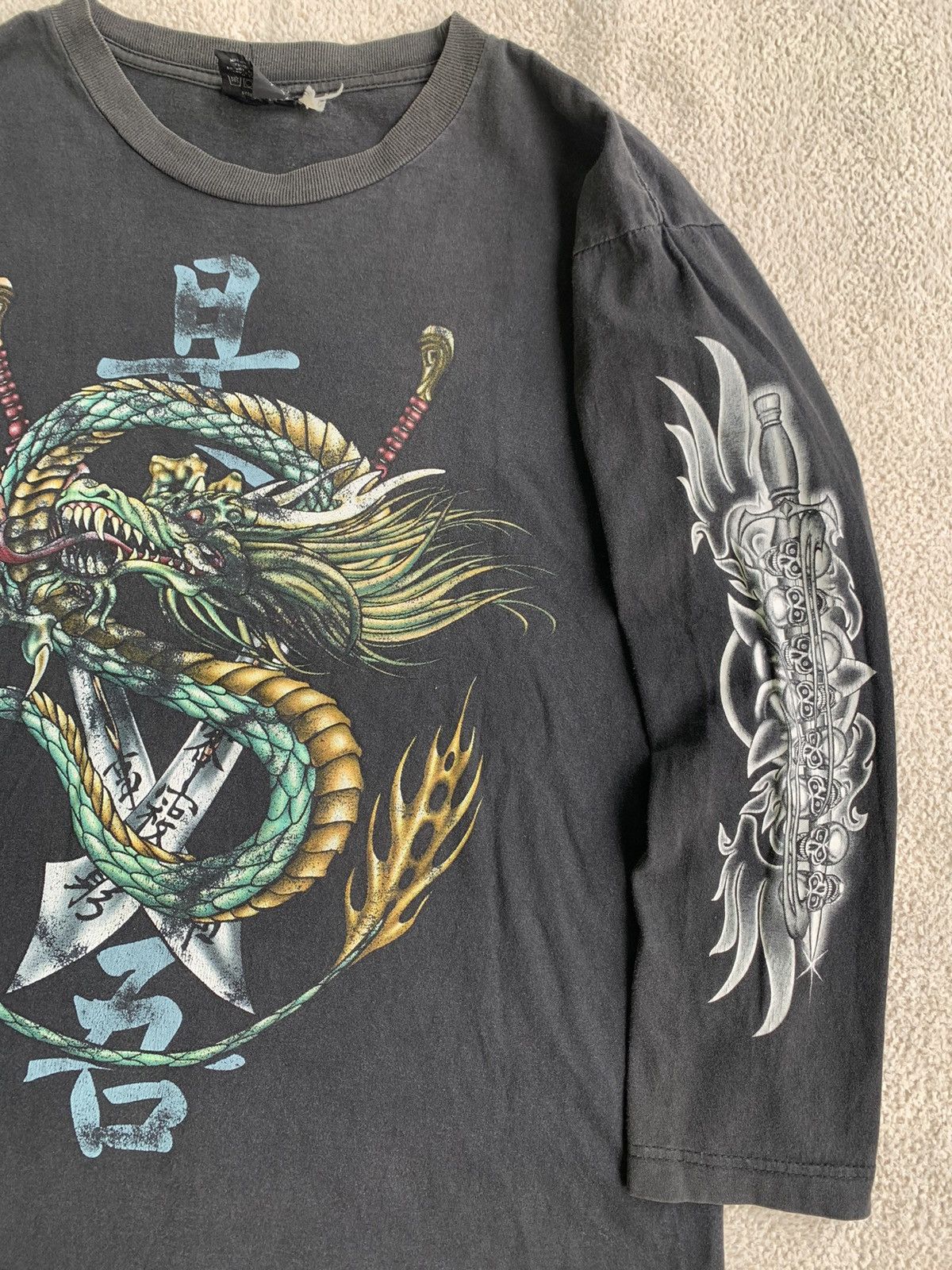 If Six Was Nine × Japanese Brand × Le Grande Bleu (L.G.B.) VTG Dragon Poem Long Sleeve T Shirt Size US L / EU 52-54 / 3 - 6 Thumbnail