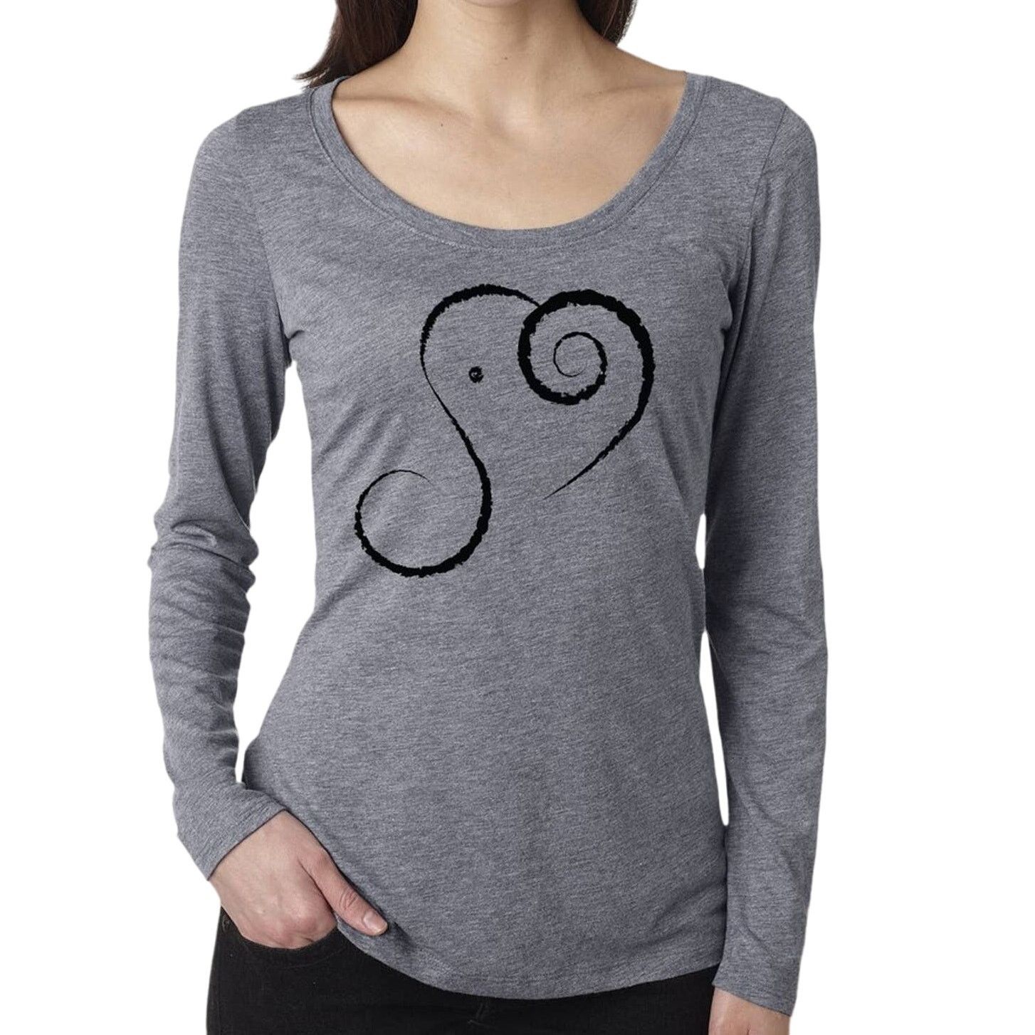 Handmade New Large Elephant Spirit Long Sleeve Cotton Blend Tee Size L / US 10 / IT 46 - 1 Thumbnail
