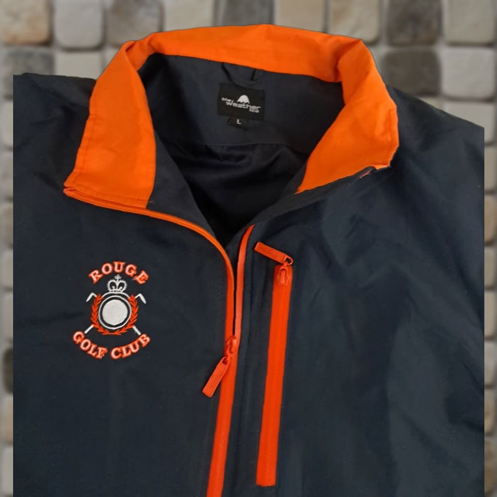 Vintage VINTAGE Rouge Golf Course Detroit Full Zip 3/4 Sleeve Windbreaker Jacket Large Unisex Adults Black Orange Golf Windbreaker 30in Long Size US L / EU 52-54 / 3 - 1 Thumbnail