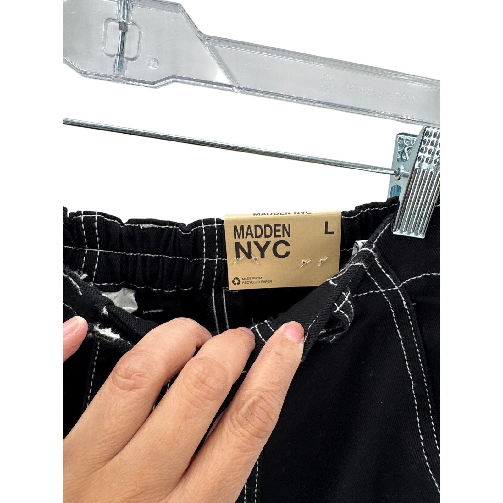 Madden NYC Madden NYC black cargo pants contrast stitching size L Size 34" / US 12 / IT 48 - 5 Thumbnail