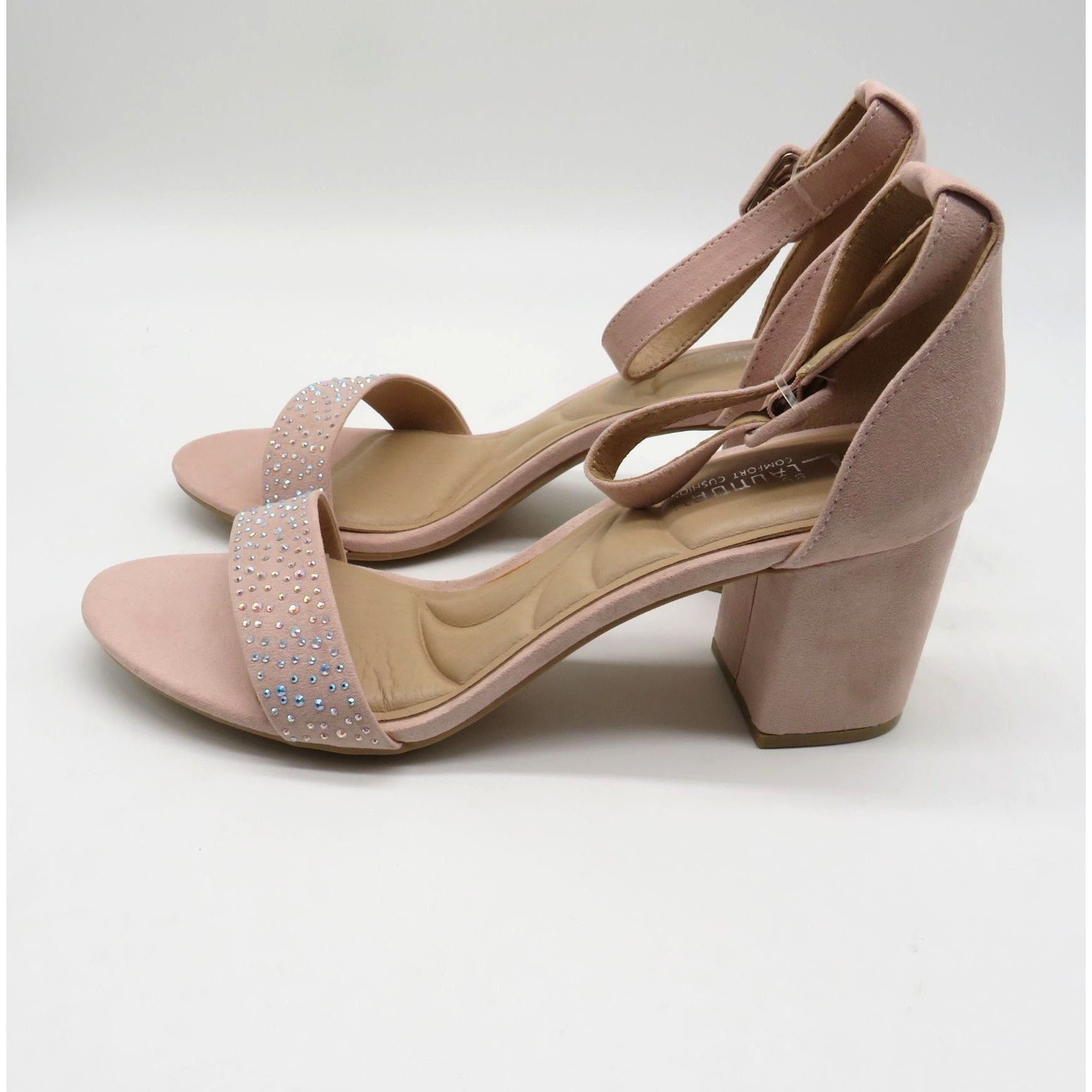 Other CL By Laundry Pink Block Heel Sandals Rhinestone Strap Size Size US 8.5 / IT 38.5 - 3 Thumbnail