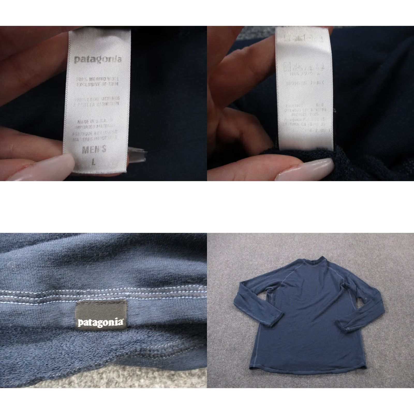 Patagonia VINTAGE Patagonia Shirt Mens L Blue Wool Performance Base Layer Stretch USA Made Size US L / EU 52-54 / 3 - 8 Thumbnail