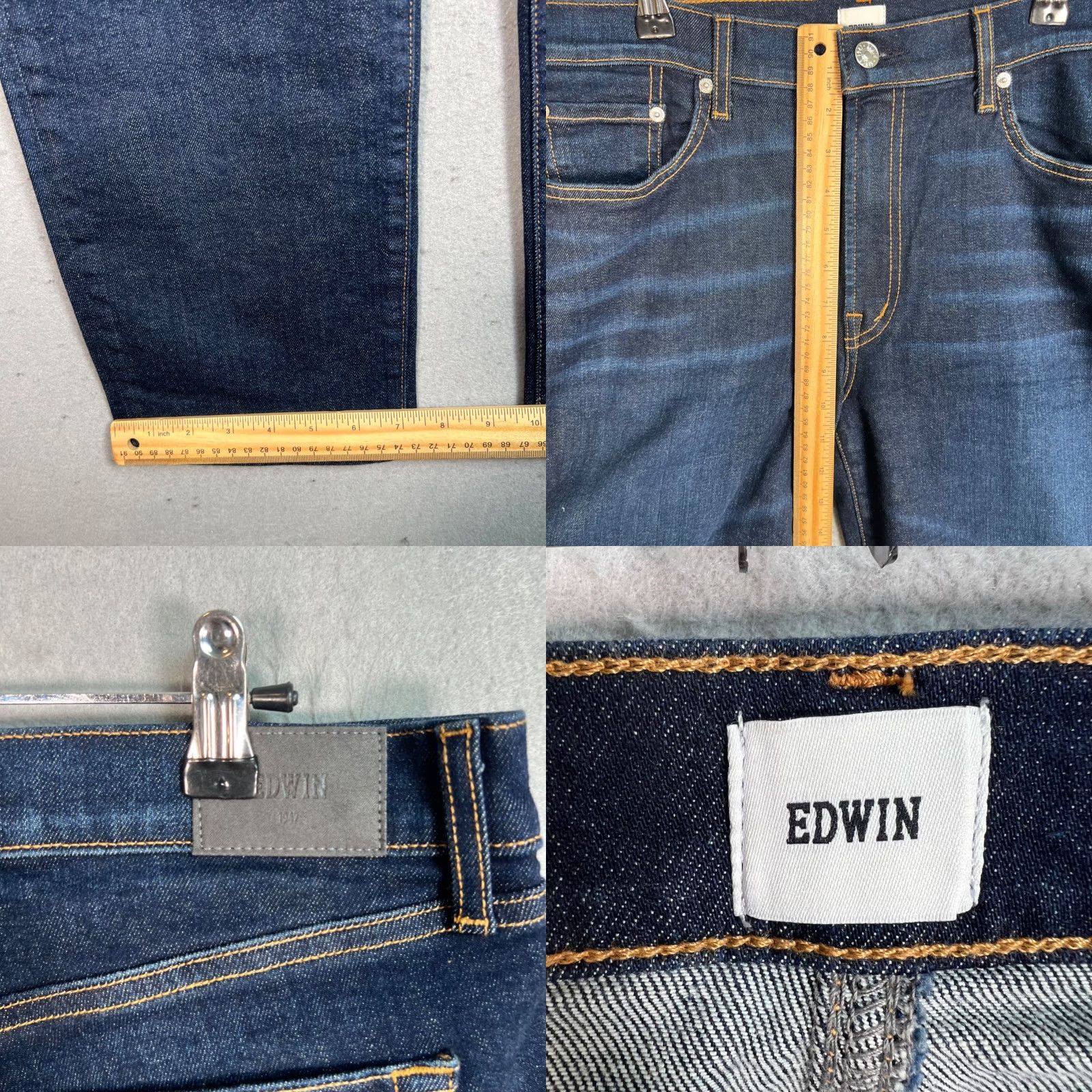 Edwin Edwin Womens Jeans Slim Straight Dark Wash Cotton Blend Denim 31 Blue Size 31 Slim Straight Womens Jeans Size 24" / US 00 / IT 34 - 8 Thumbnail