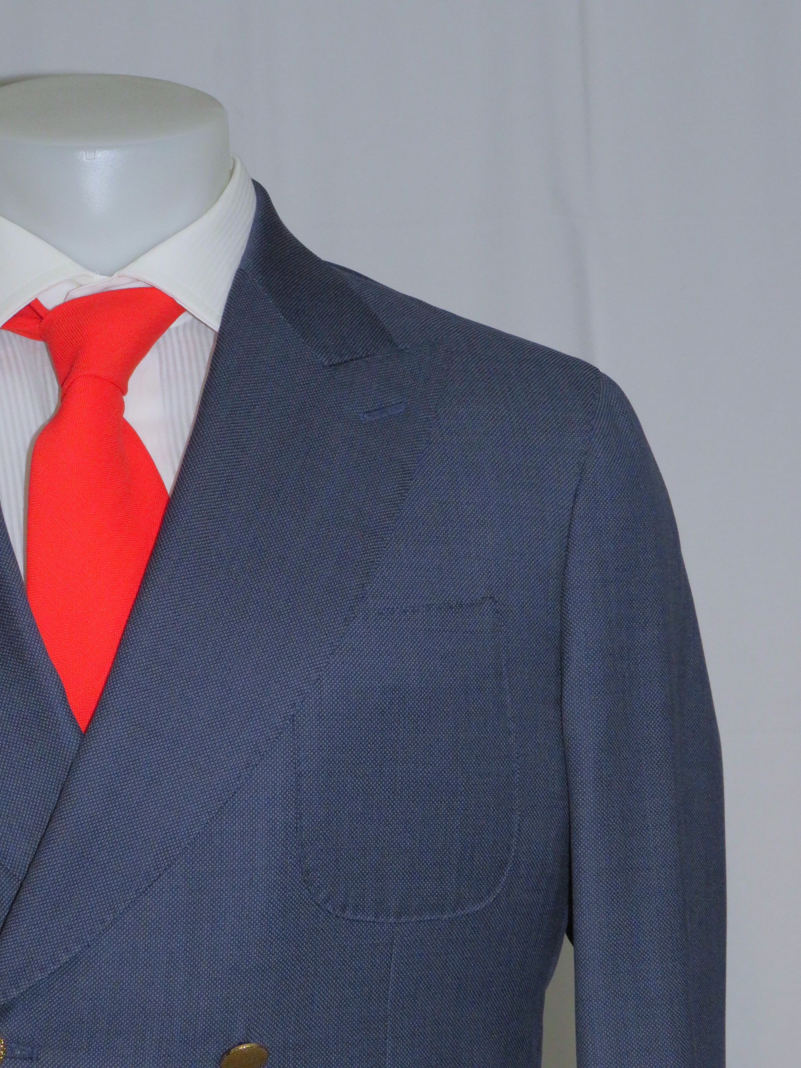 Other Alex Hitz Blue Gold Button Double Breasted Blazer 40S Size 40S - 3 Thumbnail