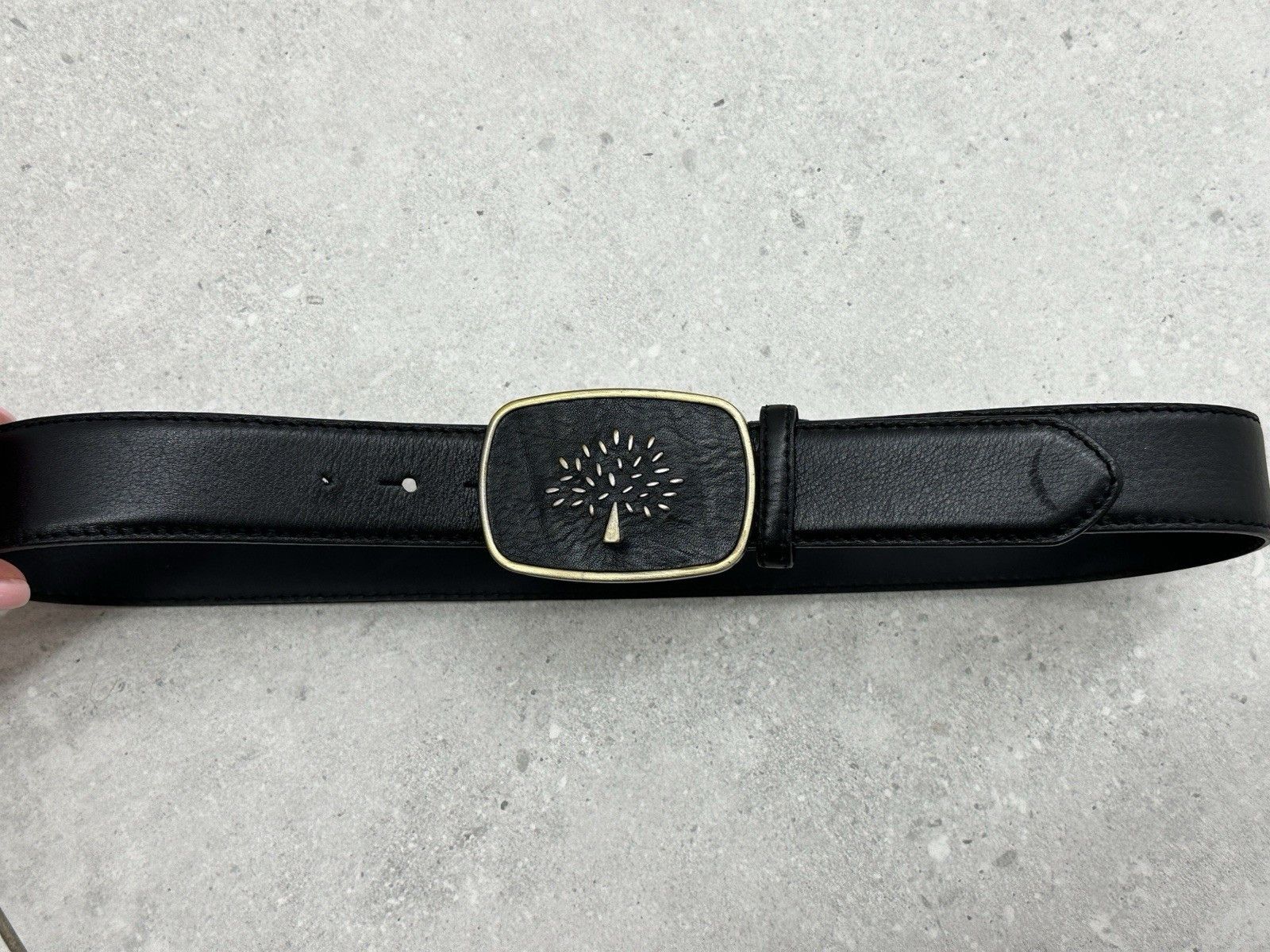Mulberry England Belt Womens Leather Black Logo size 125/50