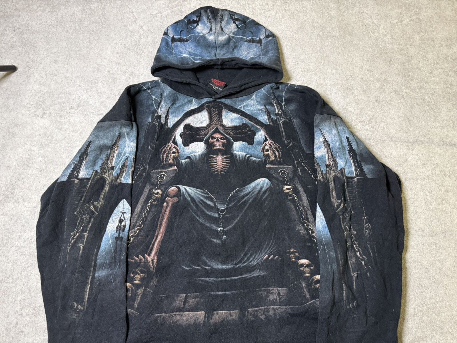 If Six Was Nine Vintage LGB IfSixWasNine Style Skull Print Spiral Hoodie Size US XL / EU 56 / 4 - 13 Thumbnail