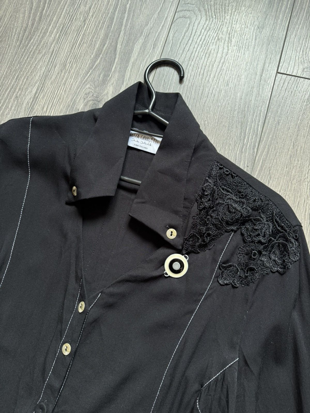 Elisa Cavaletti Elisa Cavaletti Black button-up shirt Size L / US 10 / IT 46 - 5 Thumbnail