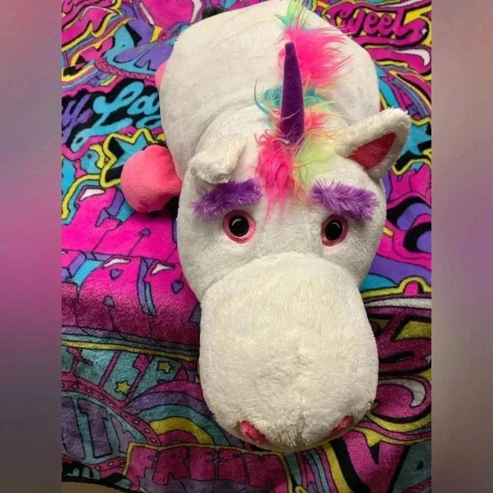 Designer Adorable Plush Unicorn and Cat Pillows Set Size ONE SIZE - 3 Thumbnail
