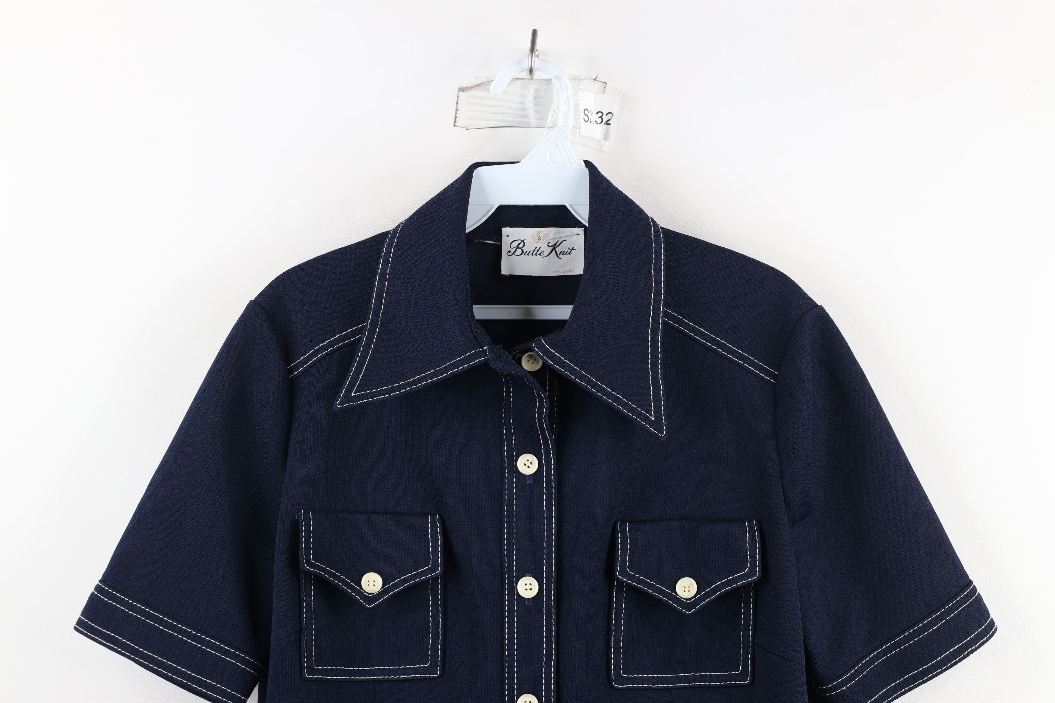 Vintage Vintage 70s Streetwear Short Sleeve Collared Button Shirt Size L / US 10 / IT 46 - 2 Thumbnail