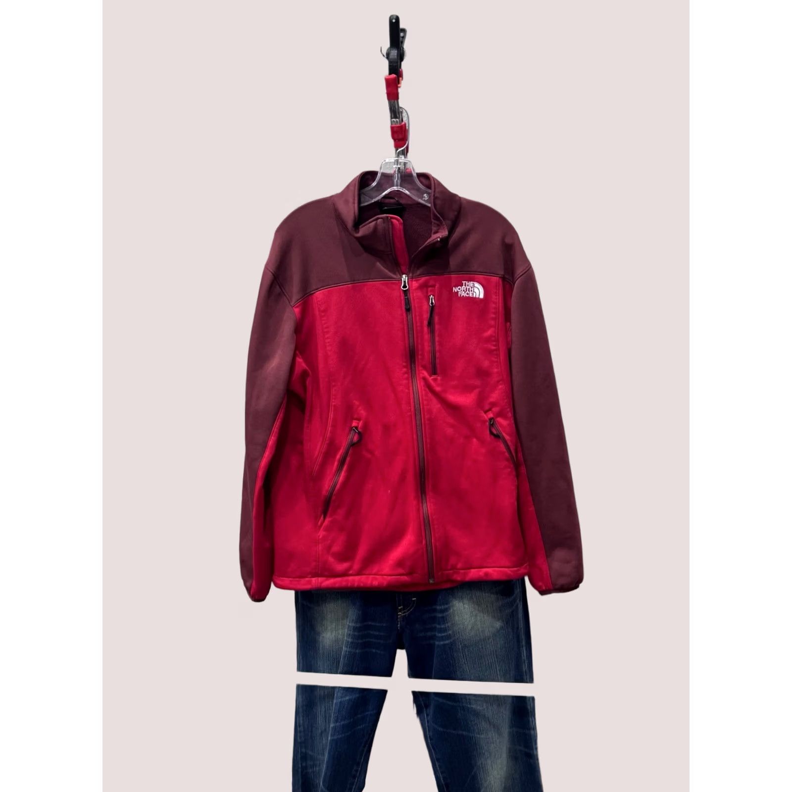 The North Face The North Face Sweater Shirt XL Zippered Red Maroon Men Multicolor Cardigan 90s-style (Mens) Size US XL / EU 56 / 4 - 1 Thumbnail