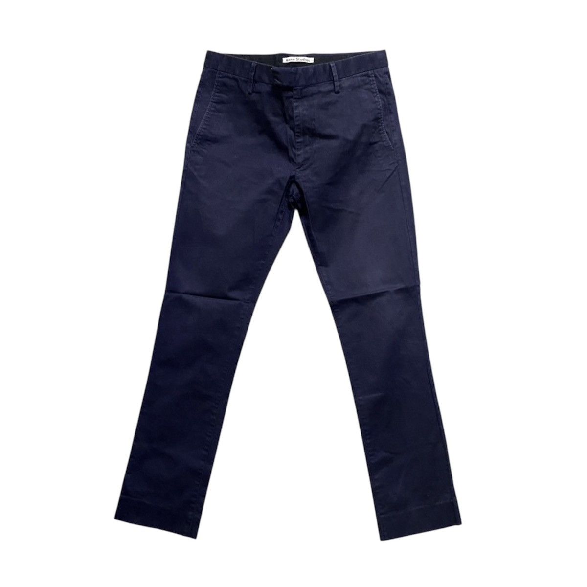 Acne Studios Acne Studios Max Satin SS14 Dyed Navy Chino Pants Trousers Size US 30 / EU 46 - 1 Thumbnail