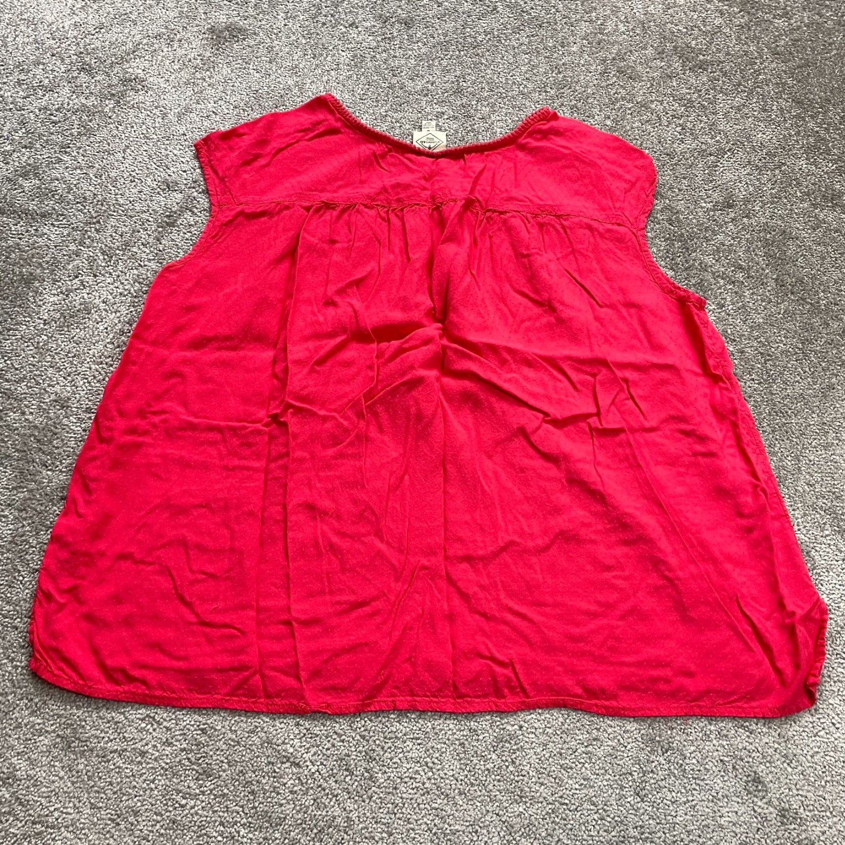 Vintage St. John's Bay Women's XL Sleeveless Blouse Red Rayon Casual Relaxed Fit Size XL / US 12-14 / IT 48-50 - 2 Thumbnail