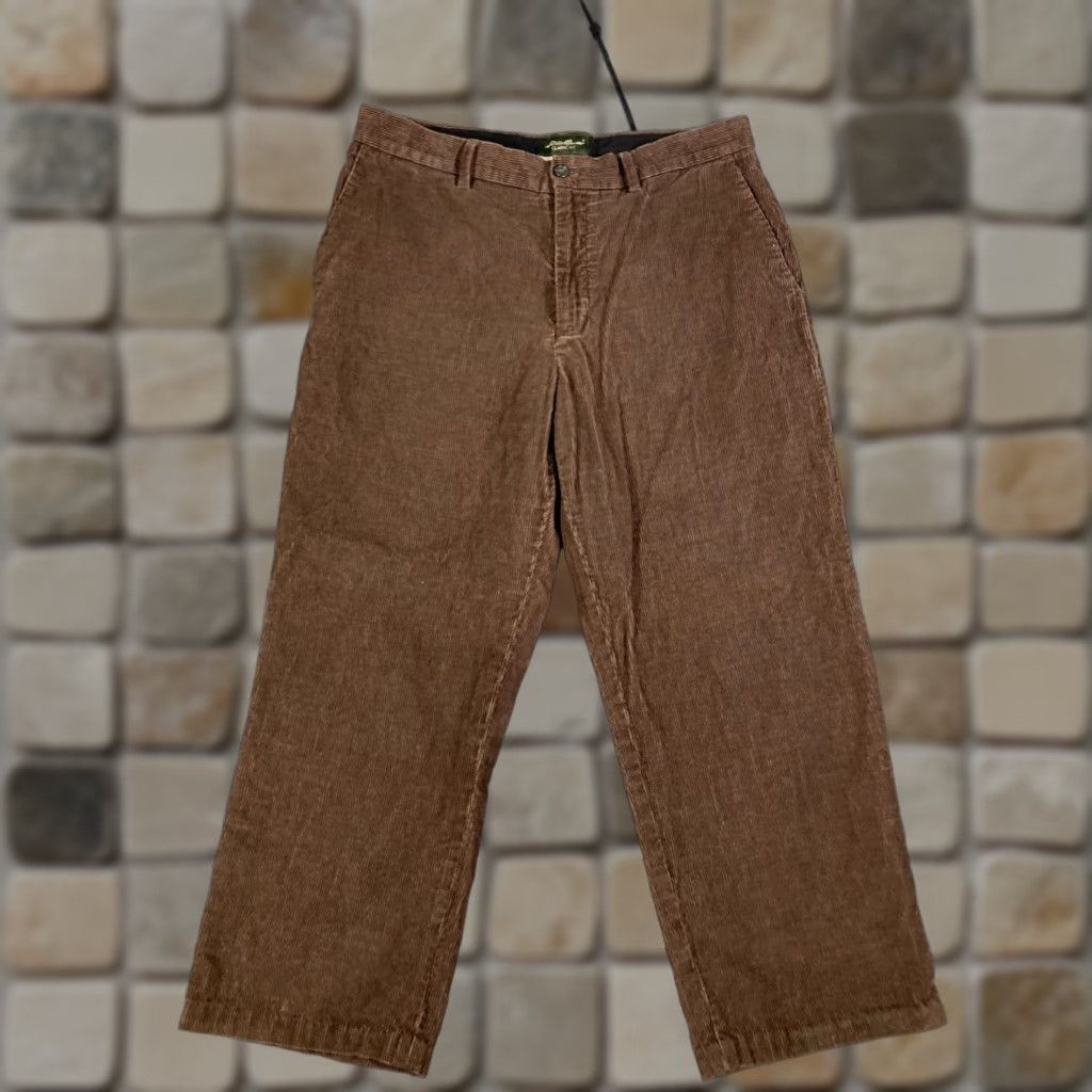 Eddie Bauer Eddie Bauer Corduroy Chino Pants Mens 35X30 Brown Classic Fit Straight Leg Size US 35 - 1 Thumbnail