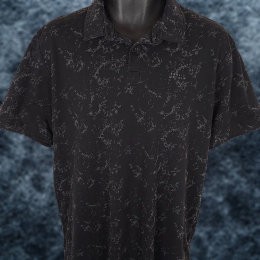 TravisMathew Travis Mathew Warmer Tides Scoop Polo Shirt Mens Large Black Zouk Las Vegas Size US L / EU 52-54 / 3 - 1 Thumbnail