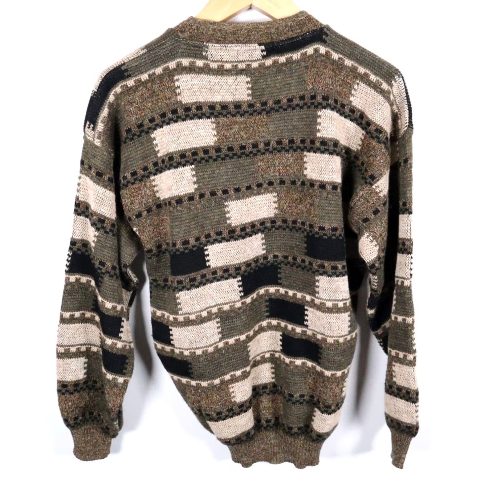 Vintage Bachrach Sweater Mens Medium Green Check Pattern Wool Alpaca Pullover Crew Neck Vintage Regular Modern Dad Hipster Preppy Retro Casual Size US M / EU 48-50 / 2 - 2 Thumbnail