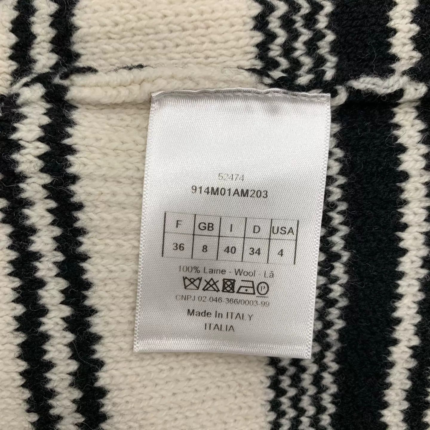 Dior Dior B&W Striped Wool Fringe Cardigan 36 95New Size XS / US 0-2 / IT 36-38 - 4 Thumbnail