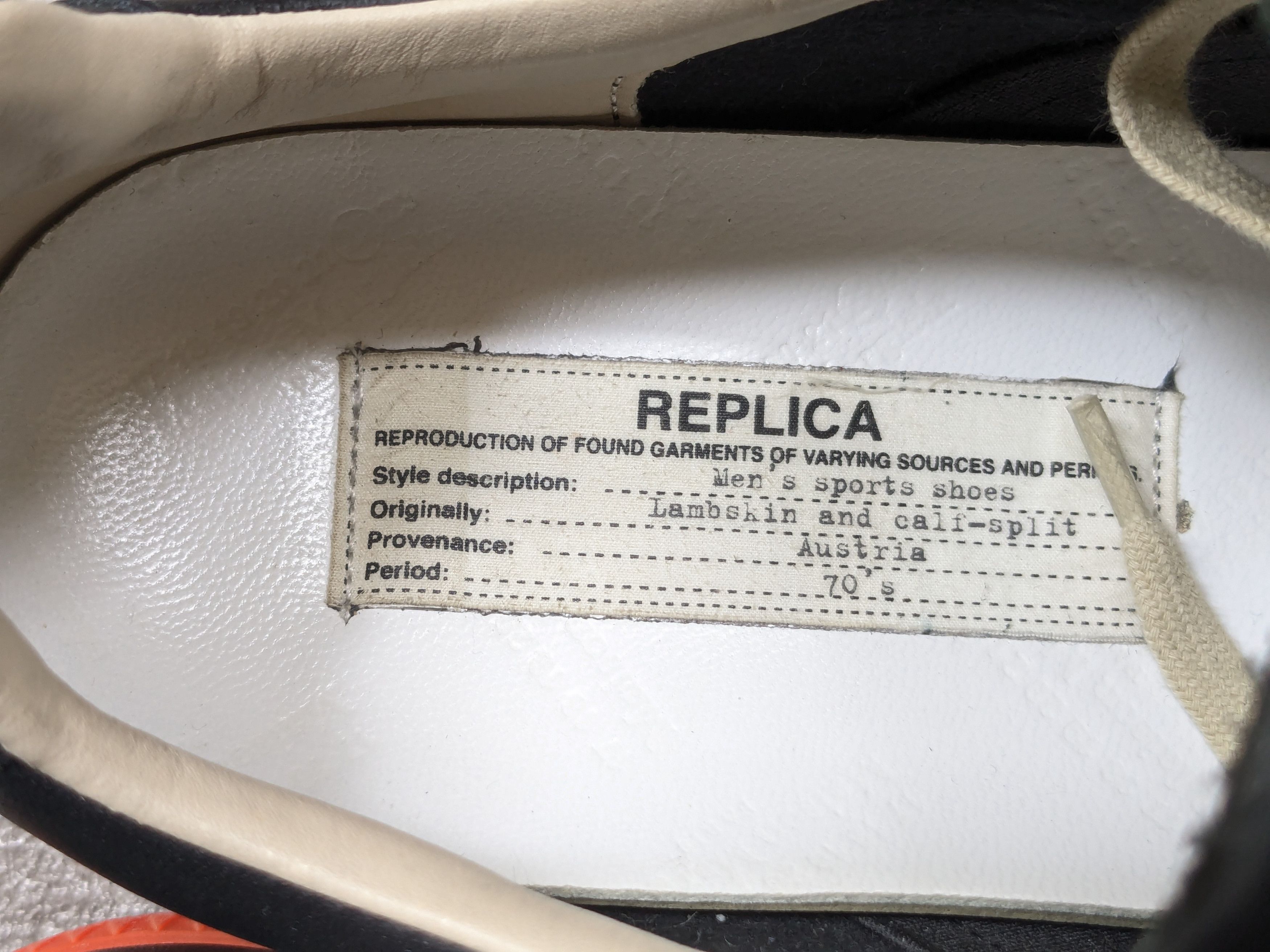 Maison Margiela Maison Margiela GAT Replica Black Orange 9 42 Leather Size US 9 / EU 42 - 6 Thumbnail