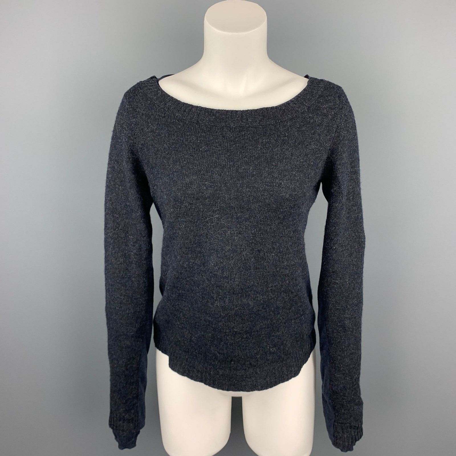 INHABIT INHABIT Size S Navy Knitted Wool Blend Layered Pullover Size S / US 4 / IT 40 - 1 Thumbnail