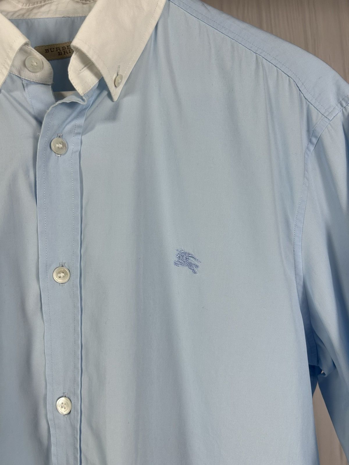 Burberry Burberry Brit Blue/White Shirt Size L Size US L / EU 52-54 / 3 - 4 Thumbnail