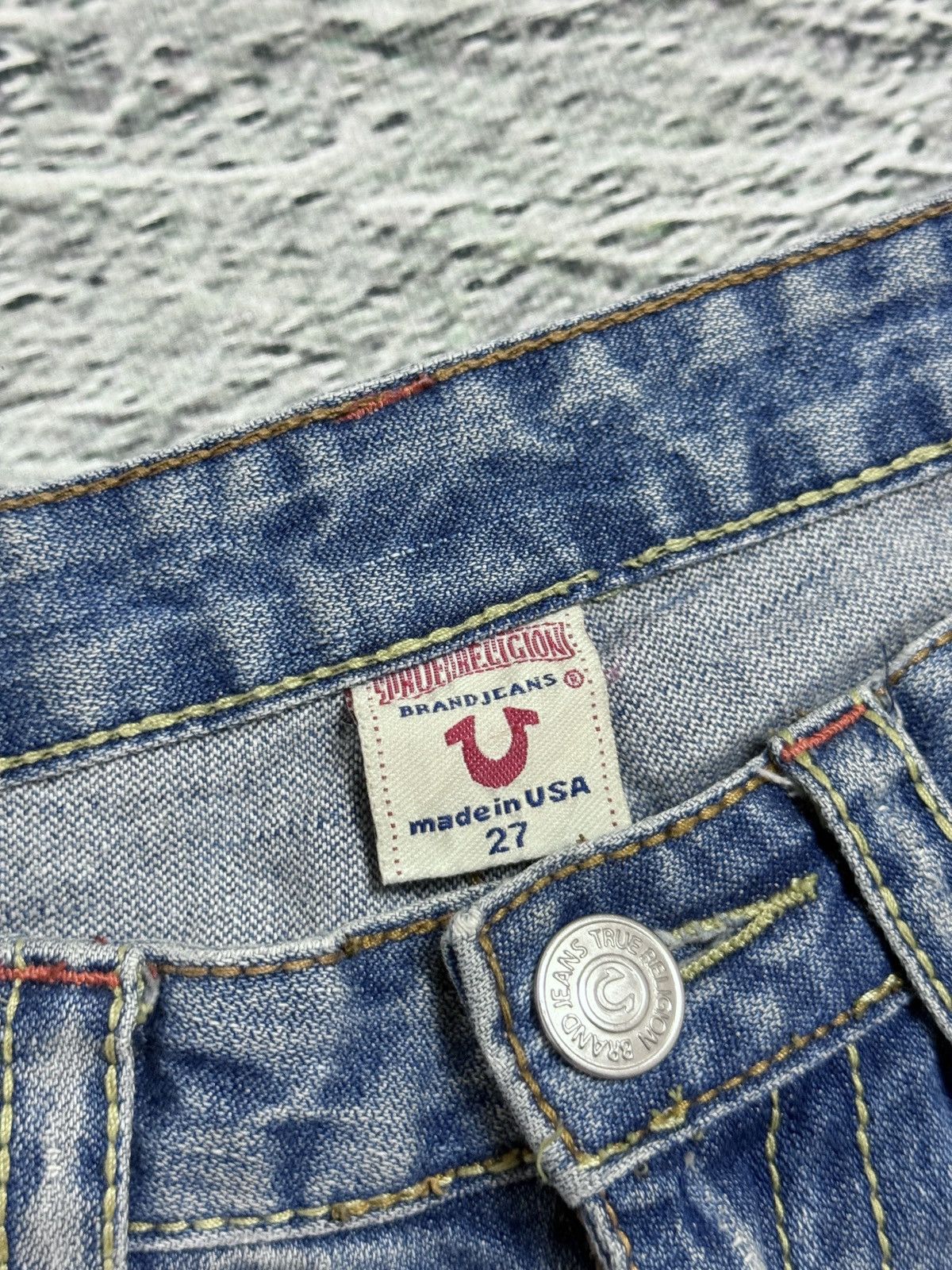 True Religion True Religion flared jeans blue white thick stitching Y2K Size 27" / US 4 / IT 40 - 10 Thumbnail