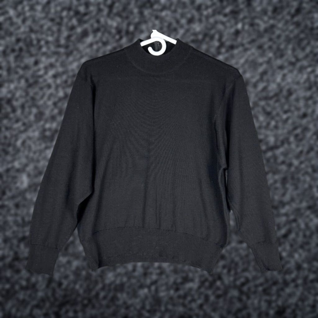 Ballantyne Ballantyne Sweater Unisex Adults Size 40 Black Wool Crew Neck Zip Pullover 2000 Merino Scotland Vintage No Size S / US 4 / IT 40 - 1 Thumbnail