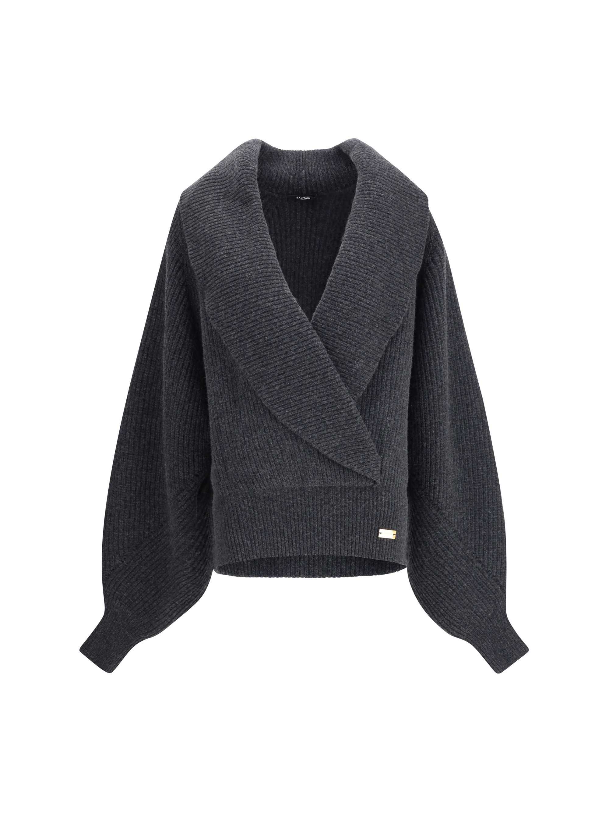 Balmain Oversized wrap-effect Sweater Size S / US 4 / IT 40 - 1 Thumbnail