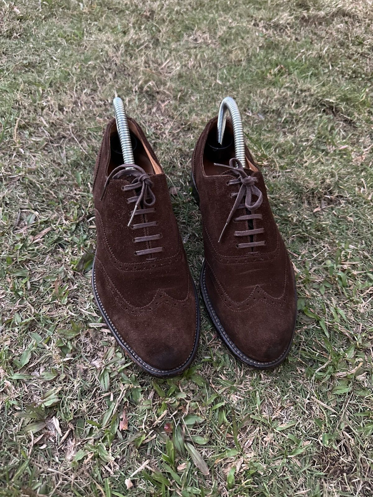 Zucca Vintage Zucca Oxford Wingtip Brown Suede Shoes Size US 7 / EU 40 - 2 Thumbnail