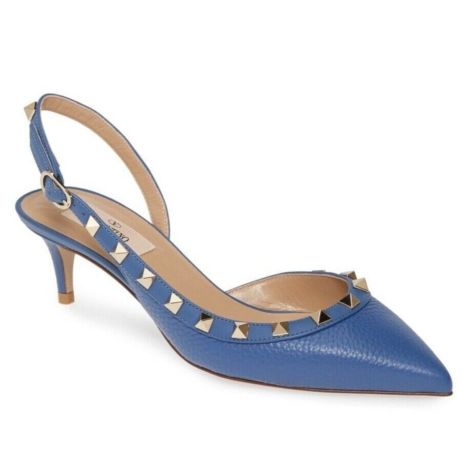 Valentino Rockstud 50 Stud Slingback Strap Sandal Kitten Heel Pump 38 Size US 8 / IT 38 - 2 Thumbnail