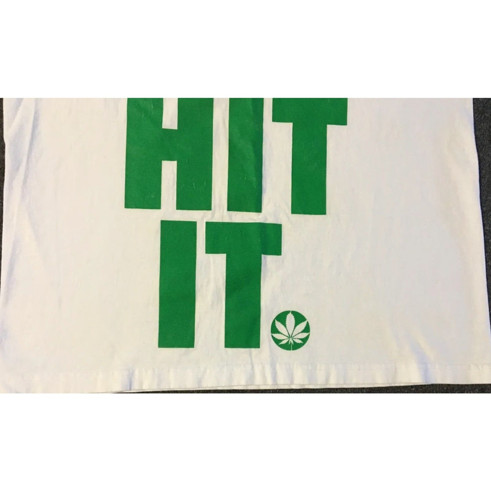 Nike VINTAGE Just Hit It Faded Nike Parody Shirt XL White 80s 90s Grunge Humor Marijuana Drugs Ganja Stoner Weed 420 T-Shirt Mens Size US XL / EU 56 / 4 - 5 Thumbnail